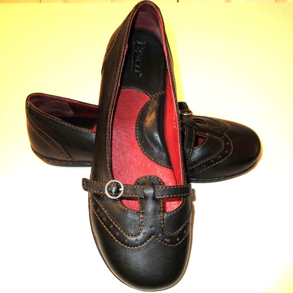 Women's Born Ballet Flat Slip-On Leather Buckle Comfort Shoe US Size 7